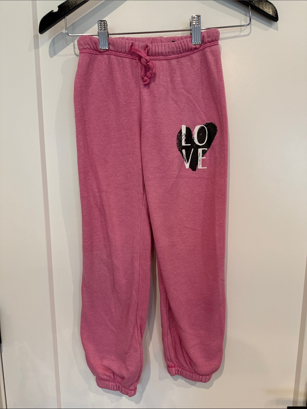Lucy Pink Joggers with Black 'LOVE' Heart Graphic